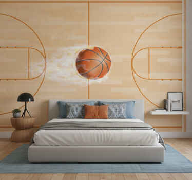 Fototapete beige basketballplatz - TenStickers