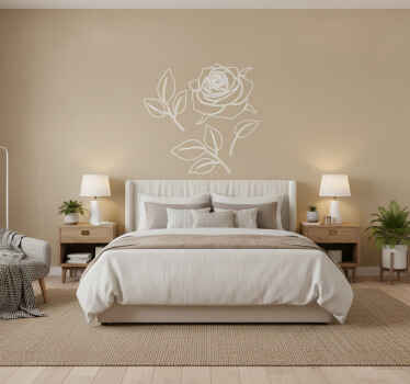 Fototapete beige mit detailliertem rosenmuster - TenStickers