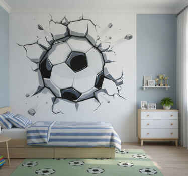 Fototapete weiß 3d kinder fußballmotiv - TenStickers
