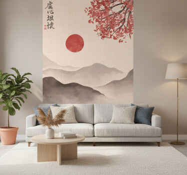 Fototapete beige im japandi-stil - TenStickers