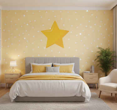 Mural amarillo estrella clásica amarilla - TenVinilo