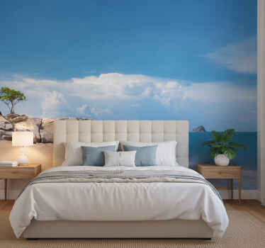 Papel mural azul paraíso en la tierra - TenVinilo