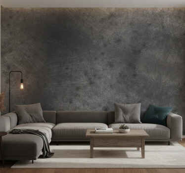 Gray wall mural in dark steel finish - TenStickers