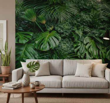 Tapisserie vert jungle ensoleillée - TenStickers