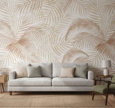 Papel mural terracota palmas exóticas - TenVinilo