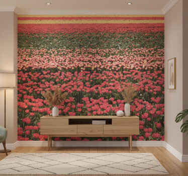 Fotobehang gang verschillende soorten bloemenvelden - TenStickers