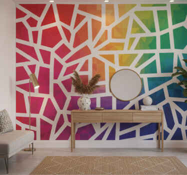 Entrance wall mural colorful mosaic - TenStickers