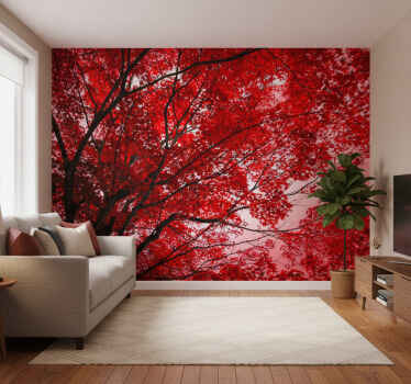 Fotomurale rosso rami rossi - TenStickers