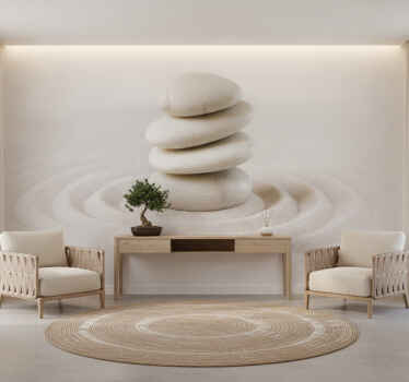 Hallway wall mural zen stones - TenStickers