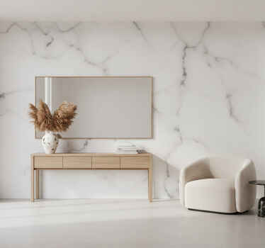Hallway wall mural in white marble design - TenStickers