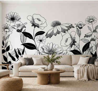Black and white wall mural - TenStickers