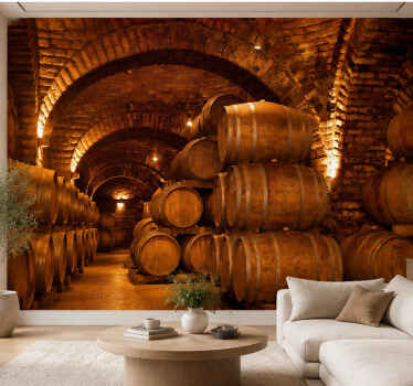 Wall mural vintage wine cellar decor - TenStickers