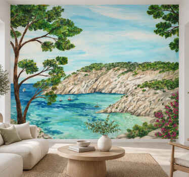 Papier peint panoramique mer plage - TenStickers