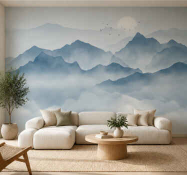 Nature wall mural mountain landscape decor - TenStickers