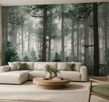 Mural de parede bosques nevoeiro - TenStickers