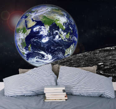 Fotomural Planeta Tierra desde la Luna - TenVinilo