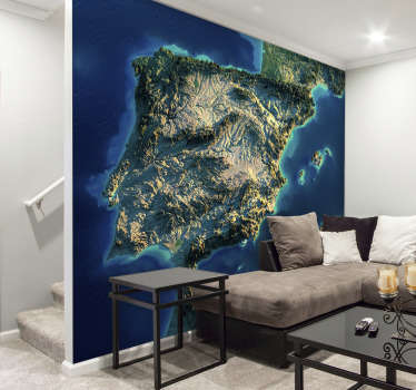 Fotomural mapamundi 3D España - TenVinilo