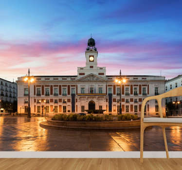 Fotomural madrid Puerta del Sol atardecer - TenVinilo