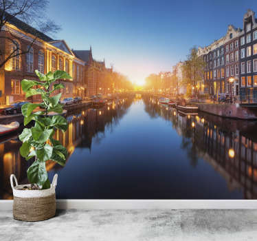 Mrak ob amsterdamskem kanalu Fototapeta Amsterdam - TenStickers