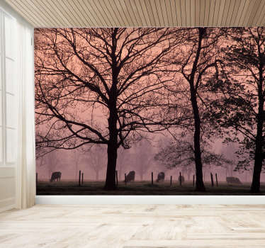 Pink Tree Wall Decal - TenStickers