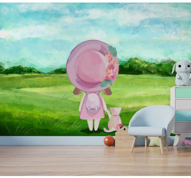 Tapisserie chambre enfant scène de fantaisie pastorale - TenStickers