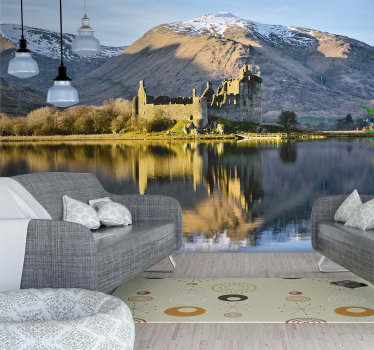 Castle and mountains wall mural - TenStickers