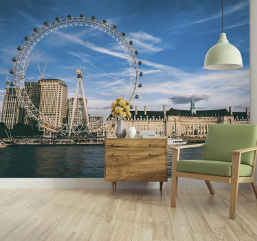 City wall mural London Eye at dusk - TenStickers