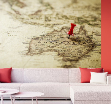 Australian Map with pin City wall mural - TenStickers