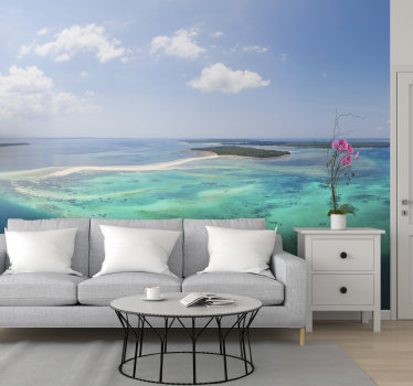 Coral Reef from above sea wall mural - TenStickers