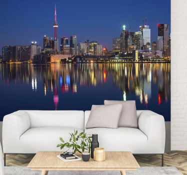 City wall mural  for bedrooms Melbourne night - TenStickers