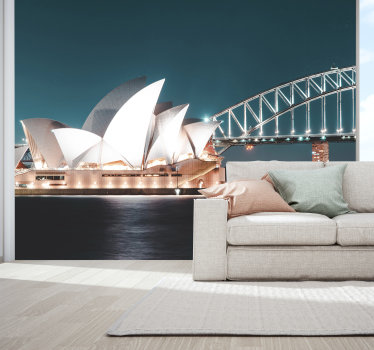 Opera House and Habour Bridge City wall mural - TenStickers