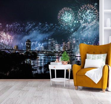 Sydney Fireworks City wall mural - TenStickers