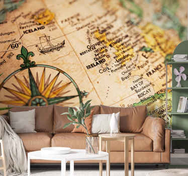 Ireland Map City wall mural - TenStickers