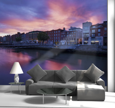 Night in Dublin City wall mural - TenStickers