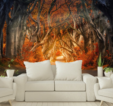 Mural de bosque puerta encantada - TenVinilo