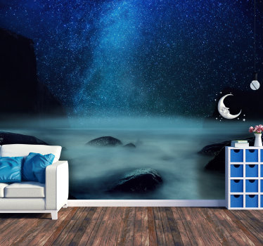 Fototapeta z pejzażem gwiaździsty nocny krajobraz - TenStickers