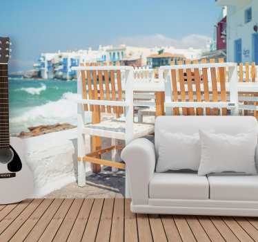 Fototapeta řecká kavárna scenérie - TenStickers