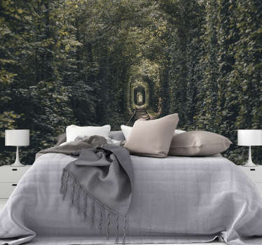 Tapeta do pokoju młodzieżowego tajemniczy 3D tunel z drzew - TenStickers