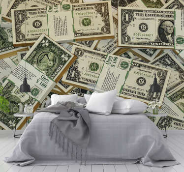 US Dollars modern wall mural wallpaper - TenStickers