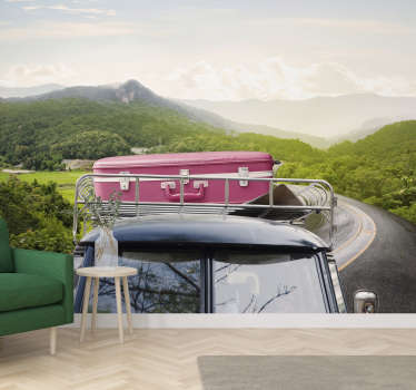 στην τοιχογραφία του vintage αυτοκινήτου - TenStickers