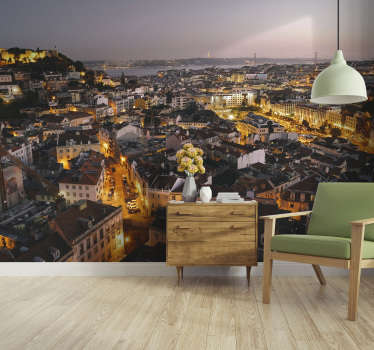 Fotomurais de lugares Luzes da cidade de lisboa - TenStickers