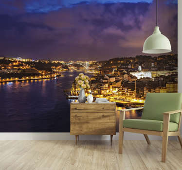 Fotomural de cidades e países Noite do Porto - TenStickers