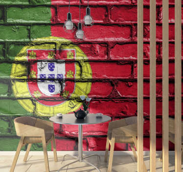 Mural de parede Bandeira de Portugal em tijolo  - TenStickers