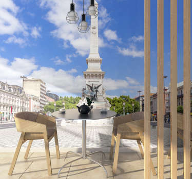 Este mural de parede de cidades oferece a possibilidade de apreciar a paisagem dos Restauradores sem sair da sua casa.