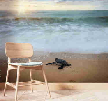 Turtle on the coast animal wall mural - TenStickers