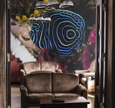 Tapisserie animaux motifs de poissons bleus - TenStickers