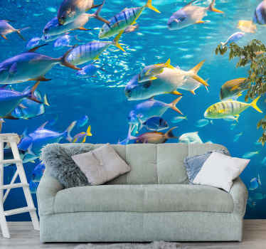 School of sea animal fototapet - TenStickers