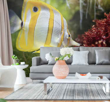 Tapisserie animaux poisson papillon vibrant - TenStickers