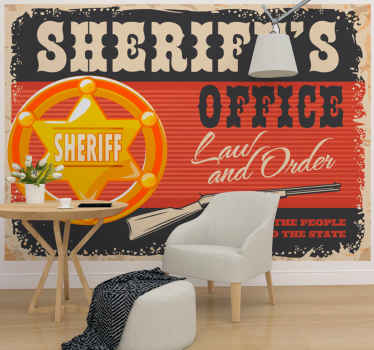 Sheriff's Office Sign wall mural vintage - TenStickers