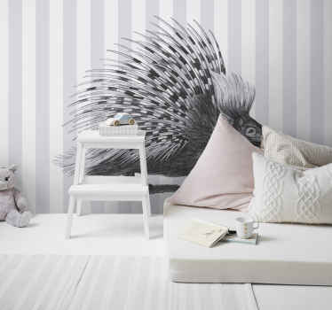 Kirpi sanat siyah ve beyaz yatak odası duvar resimleri - TenStickers